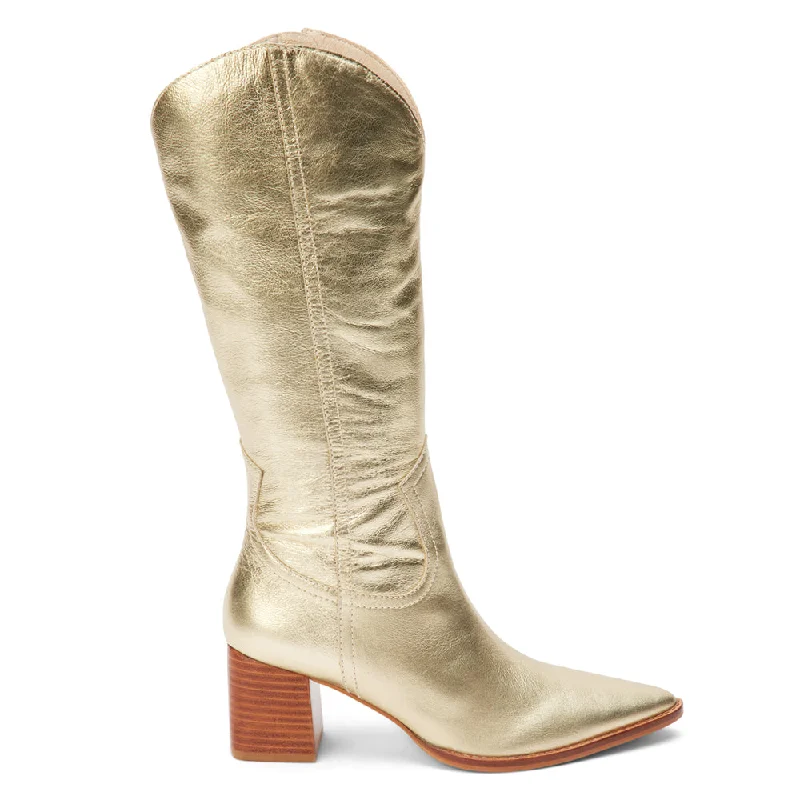 Ride The Style Wave Addison Metallic Pointed Toe Cowboy Boots
