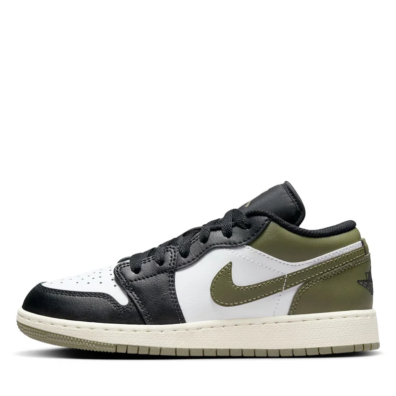 Trendy Outdoor Casual Shoes Air Jordan 1 Low (GS) - Black/Medium Olive