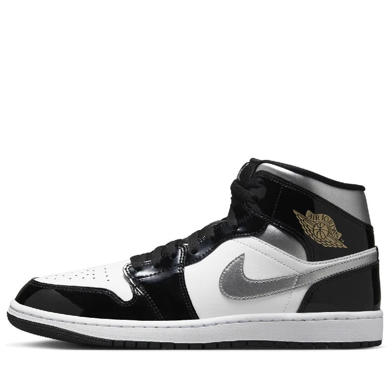 Women's Modern Shoes Air Jordan 1 Mid SE - Black/Metallic Silver