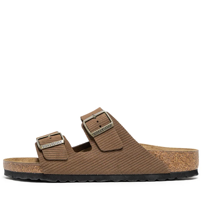Cozy Indoor Slippers Deals Birkenstock Arizona Suede Corduroy - Dark Tea