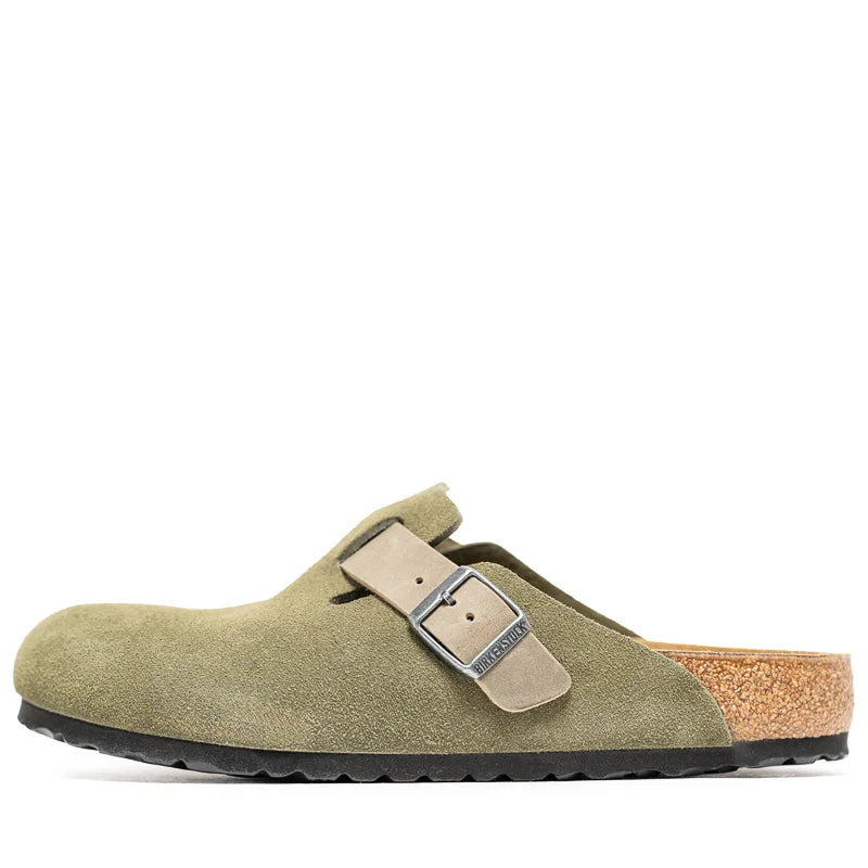 Premium Boots Discounts Birkenstock Boston Suede Oiled Leather - Thyme