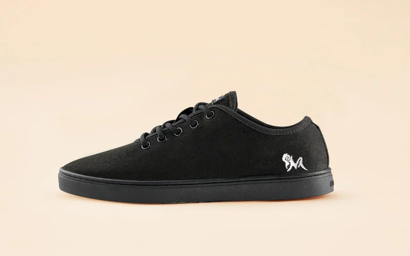 Daily Deals Cotton Classic Sneakers : Coal Black Black Sole