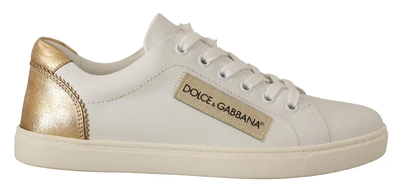 Spring Offer Dolce & Gabbana Elegant  Leather Sneakers with  Women's Accents