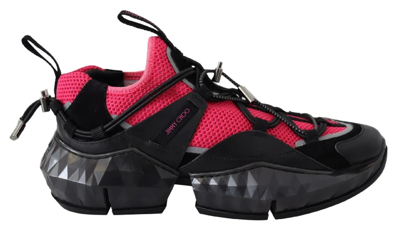 Top Deals Jimmy Choo Electric Elegance Leather Mesh Women's Sneakers