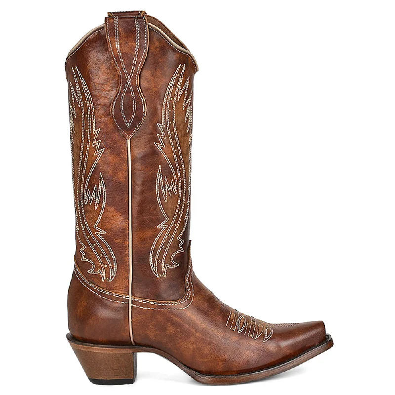 The Latest Trends Ld Tan Embroidery & Studs Snip Toe Cowboy Boots