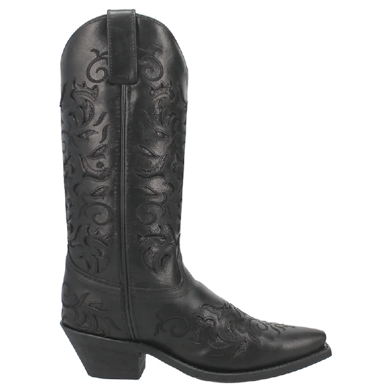 Comfortable Chic Night Sky Tooled-Inlay Glitter Snip Toe Cowboy Boots