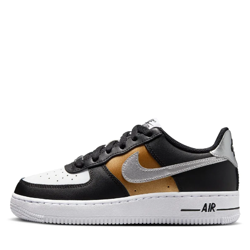 Women's Trendy Boots Nike Air Force 1 (GS) - Black/Metallic Silver