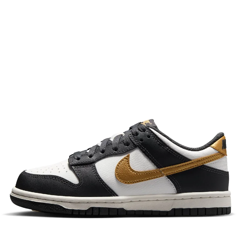 Women's Flexible Sole Shoes Nike Dunk Low (GS) - Summit White/Metallic Gold