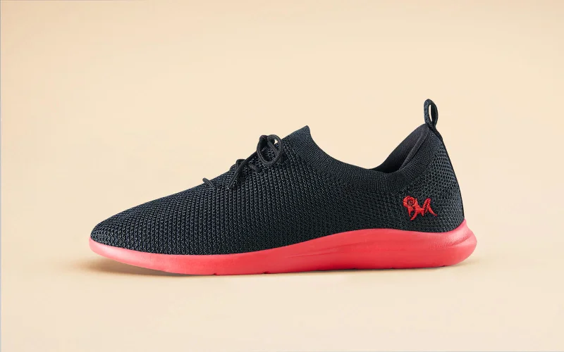 Limited Time Flash Sale ReLive Knit Sneakers : Hale Black / Red Sole