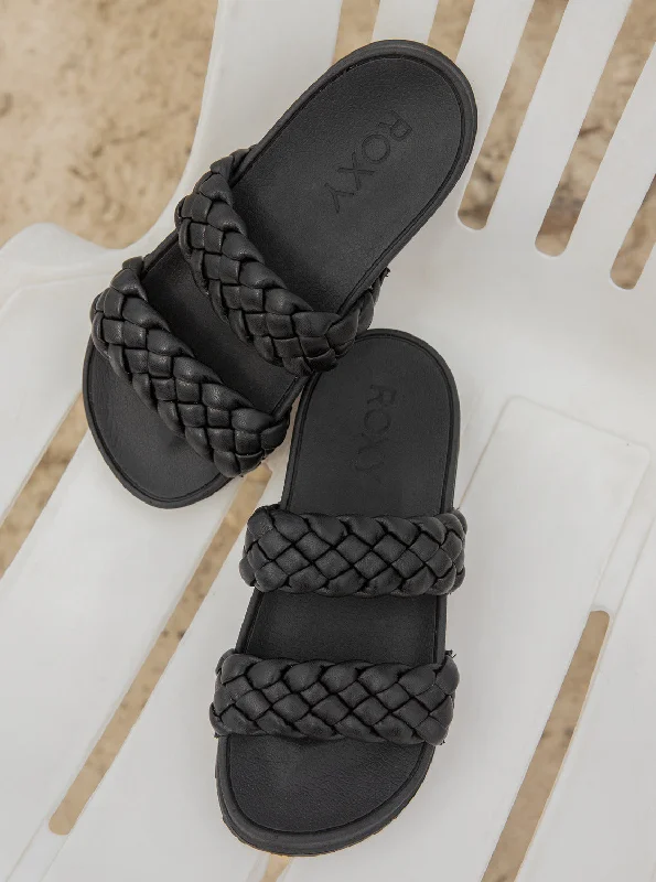 Classy Style Discounts Slippy Braided Water-Friendly Sandals - Black