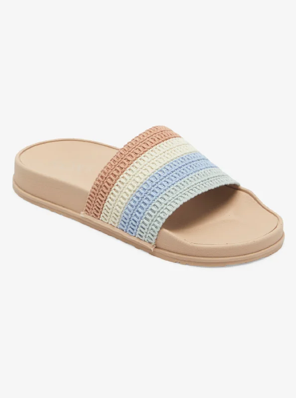 Sophisticated Street Style Offers Slippy Crochet Sandals - Light Blue/Brown