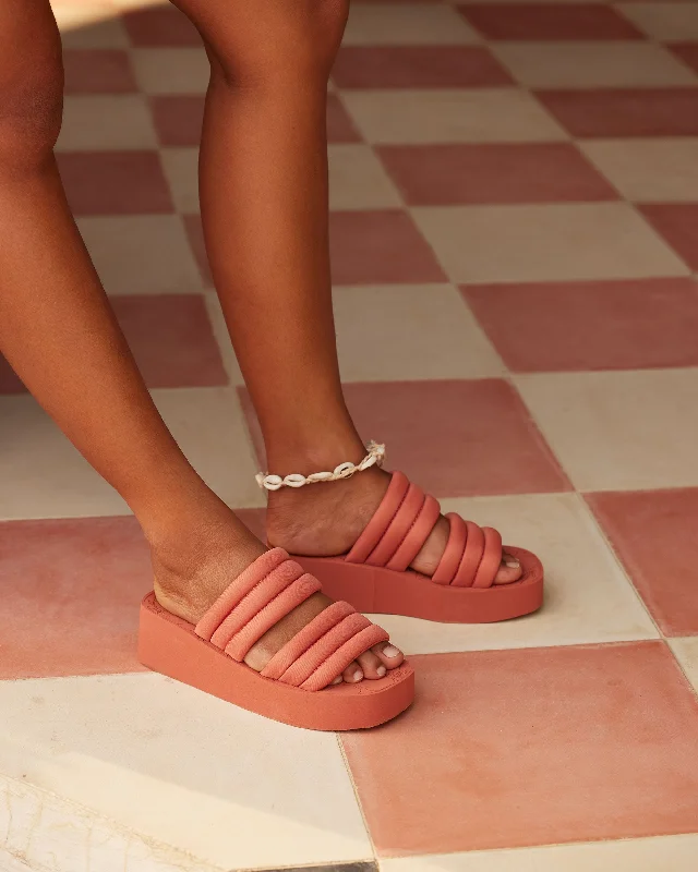Elevated Casual Discounts Totally Tubular Slide Sandals - Rust