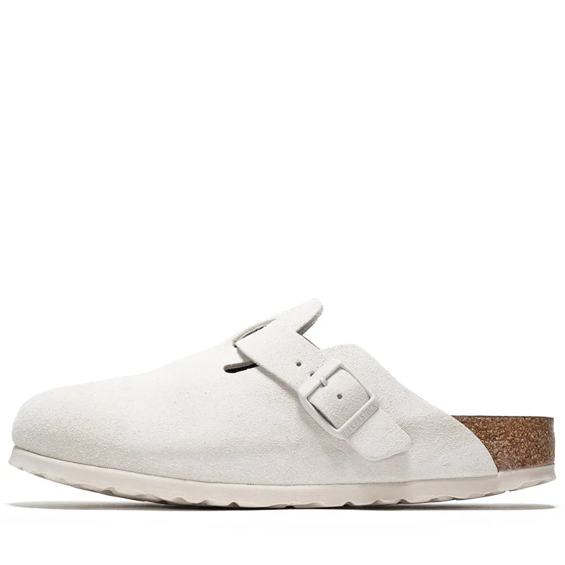 Minimalist Fashion Sale Women's Birkenstock Boston Soft Footbed Suede - Antique White