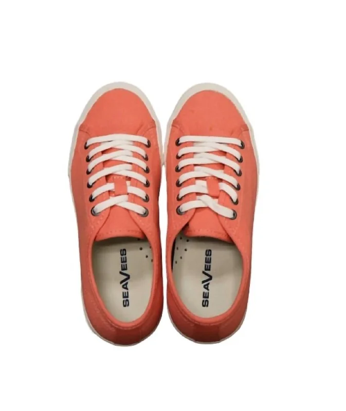 Flash Sale Fever Women's Monterey Sneaker Standard In Coral Cotton Canvas