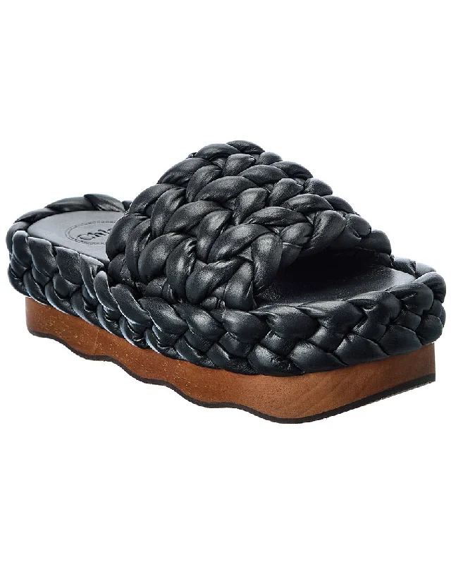 Stylish Looks Chloe Woody Braided Leather Sandal