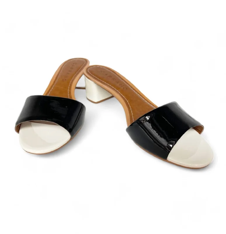 Trend Leading Collection Corina Low Heel Sandal In Black/white