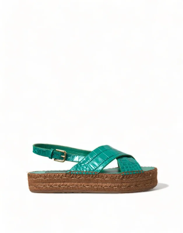 Elegant Fashion Offers Dolce & Gabbana Elegant  Espadrille Platform Women's Sandals