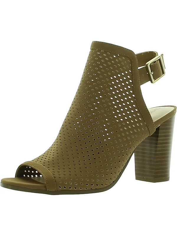 Essentials On Sale Elaine Womens Faux Leather Perforated Mule Sandals