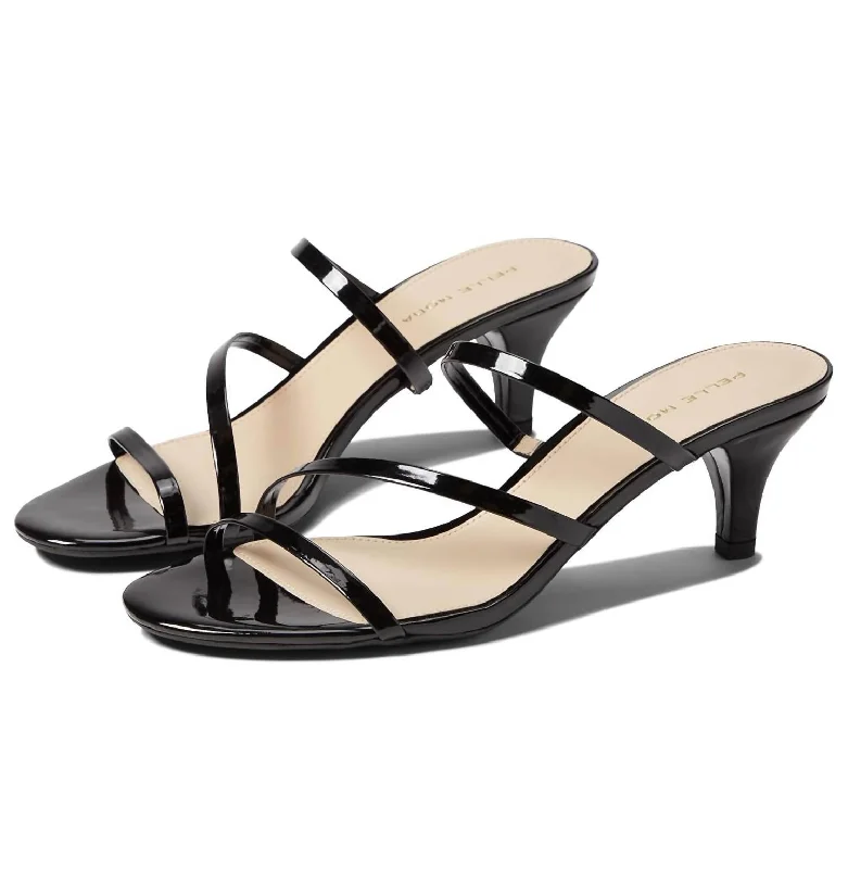 Modern Fashion Loafers Elecia Sandal In Black Patent