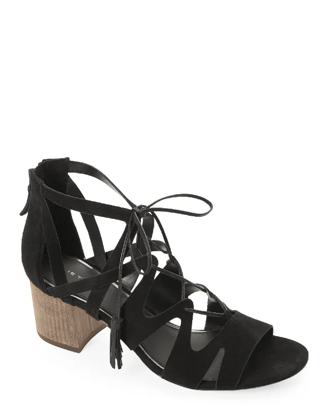 Sophisticated Street Style Offers Elie Tahari Women's Burano Tasseled Black Suede Sandals Sophisticated Street Style Offers Elie Tahari Women's Burano Tasseled Black Suede Sandals