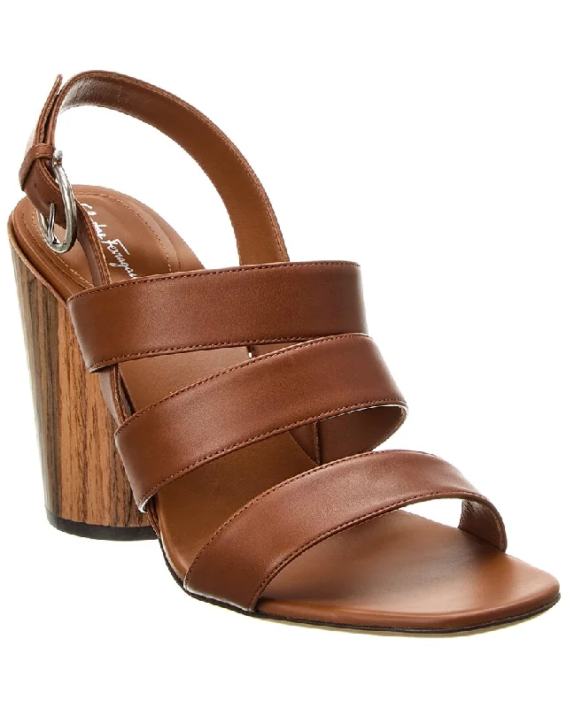 Minimalist Casual Shoes Ferragamo Trezze Leather Sandal