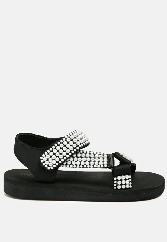 Edgy Fashion Deals floater sandals in black