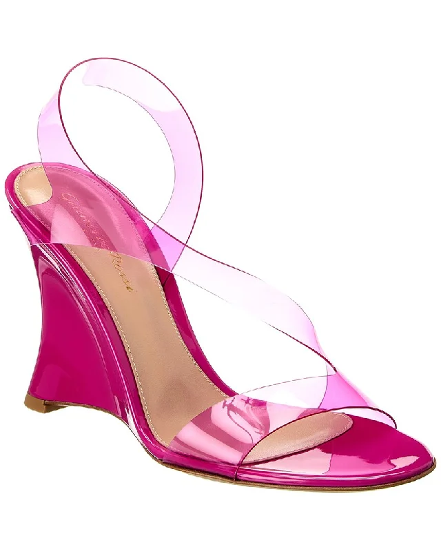 Fashion Casual Shoes Gianvito Rossi 95 Vinyl & Patent Wedge Sandal