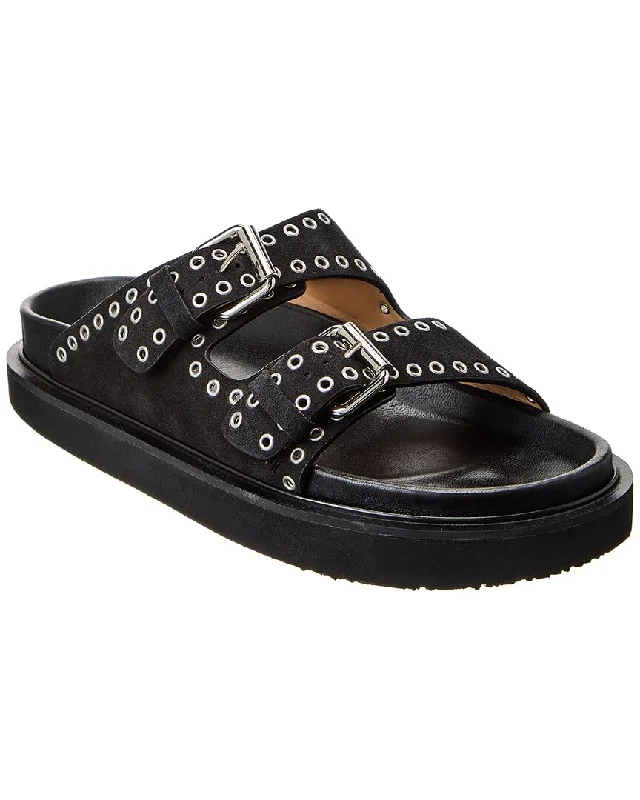 Luxury Shoes Clearance Isabel Marant Lennya Suede Platform Sandal