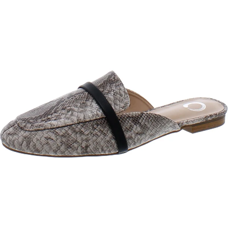 Vintage-Inspired Shoes Deal Journee Collection Womens Faux Leather Snake Print Mules