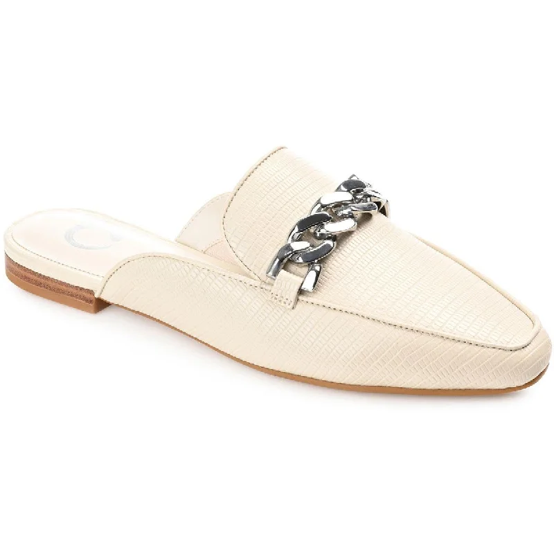 Comfortable Work Shoes Journee Collection Womens Vegan Leather Slip on Mules