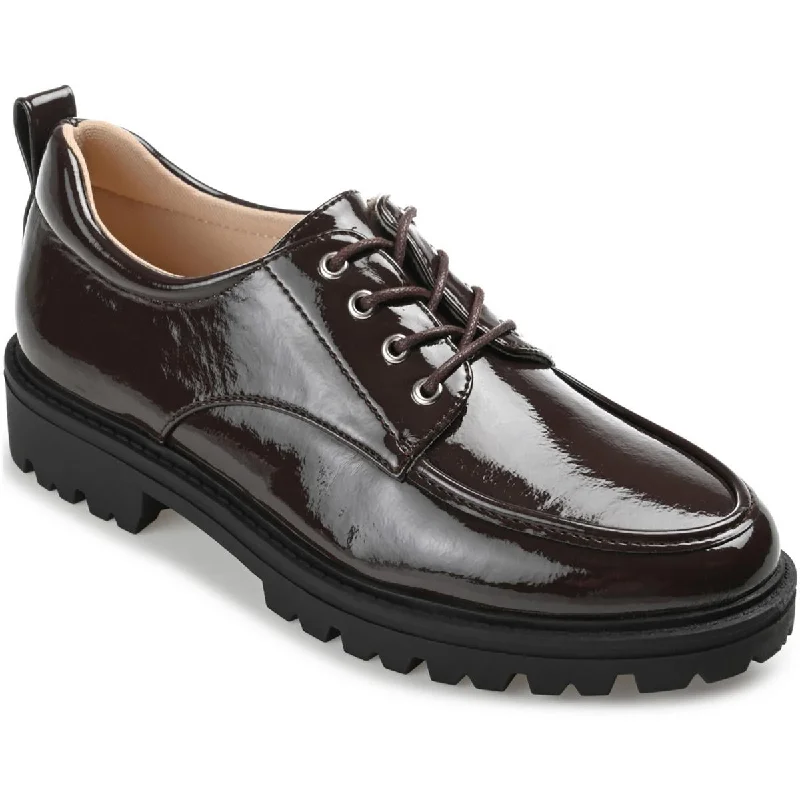 Comfortable Office Shoes Journee Collection Womens Zina Patent Lugged Sole Oxfords