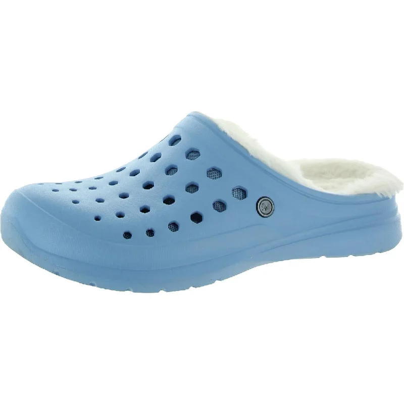Comfortable Business Shoes Joybees Women's Cozy Lined Slip-On Perforated Clogs