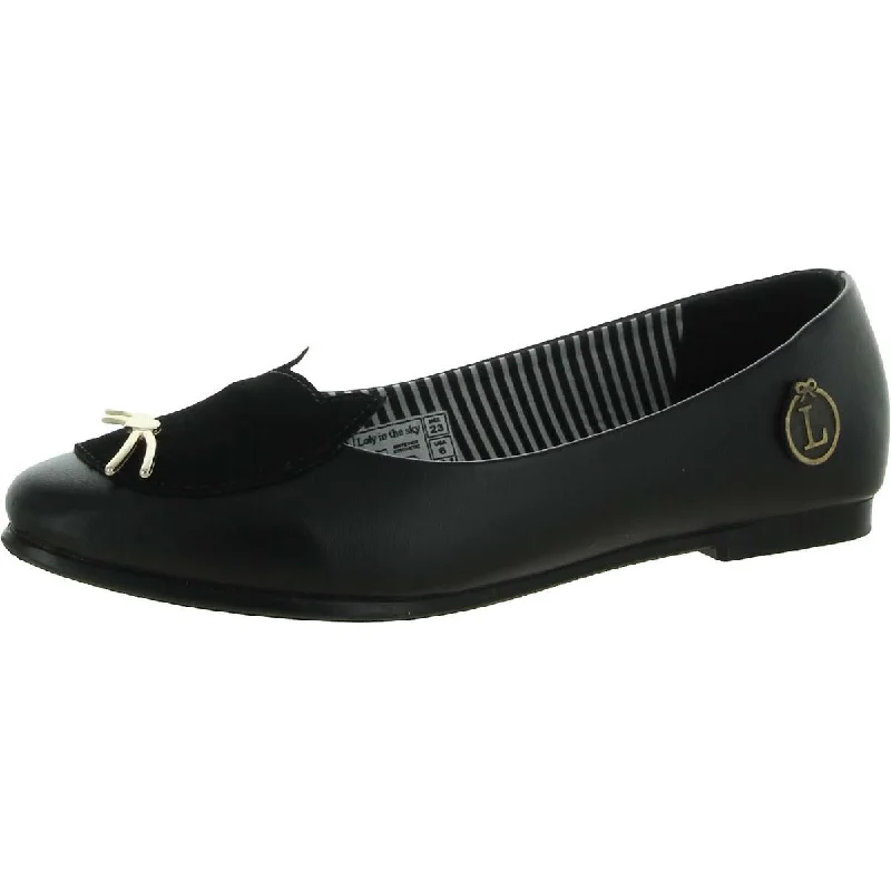 New Season Fashion Preview Loly in the Sky Womens Black Kitty Solid Slip On Loafers