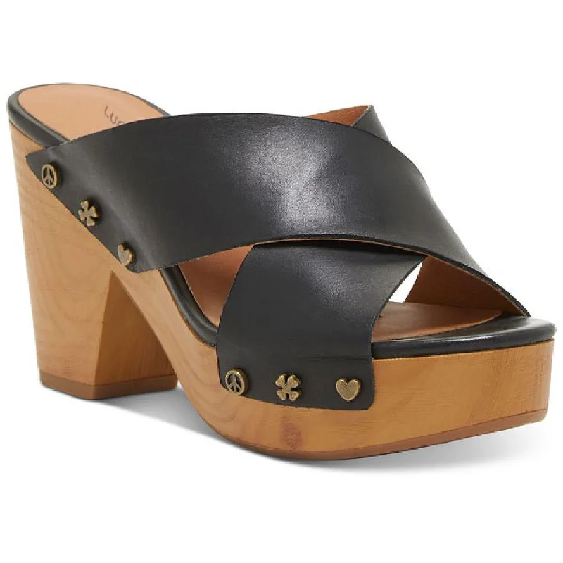 Discount Price Lucky Brand Womens Takara Leather Embellished Clogs