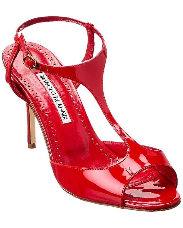 Break Fashion Norms Manolo Blahnik Peronello 90 Patent Sandal
