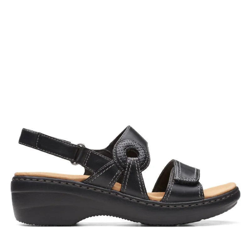 Fashion Forward Femininity Merliah Sandal In Opal Black Leather