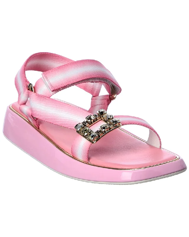 Day-To-Night Styles Roger Vivier Trekky Strass Buckle Sandal