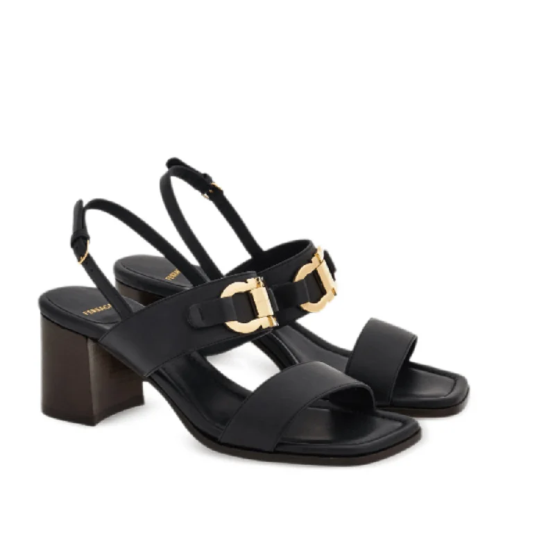 Bold Fashion Sales Salvatore Ferragamo Women's Lou 55mm Gancini-Buckle Leather Sandals, Black Bold Fashion Sales Salvatore Ferragamo Women's Lou 55mm Gancini-Buckle Leather Sandals, Black