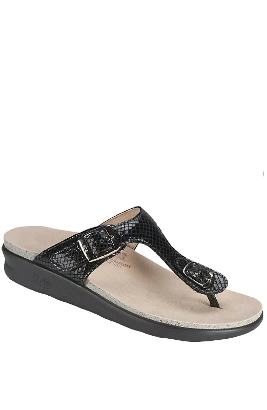 New Styles Just In Sanibel Sandal - Medium In Black Snake