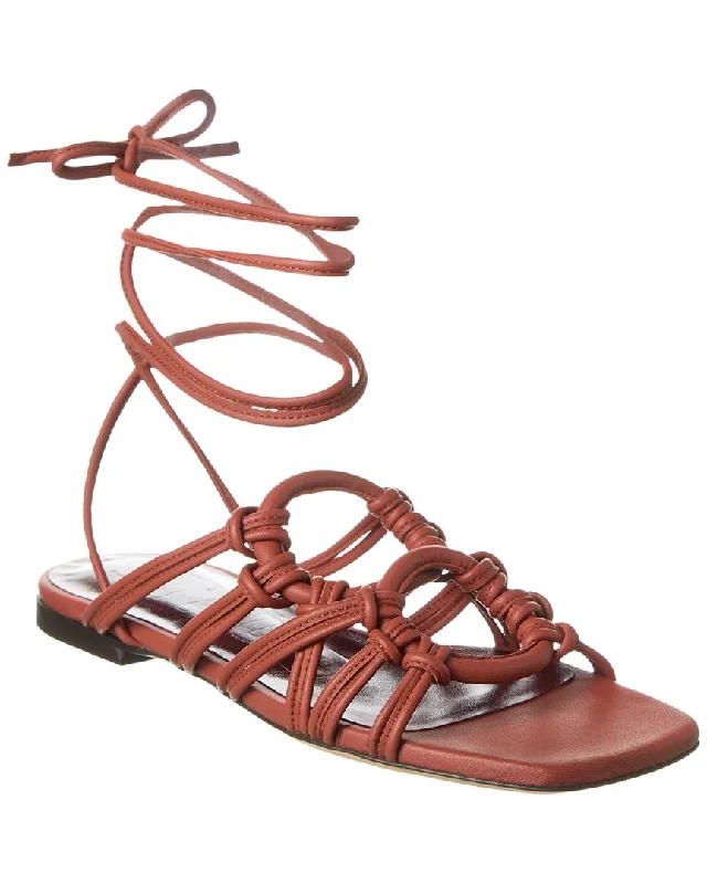 Limited Edition STAUD Adeline Lace-Up Leather Sandal