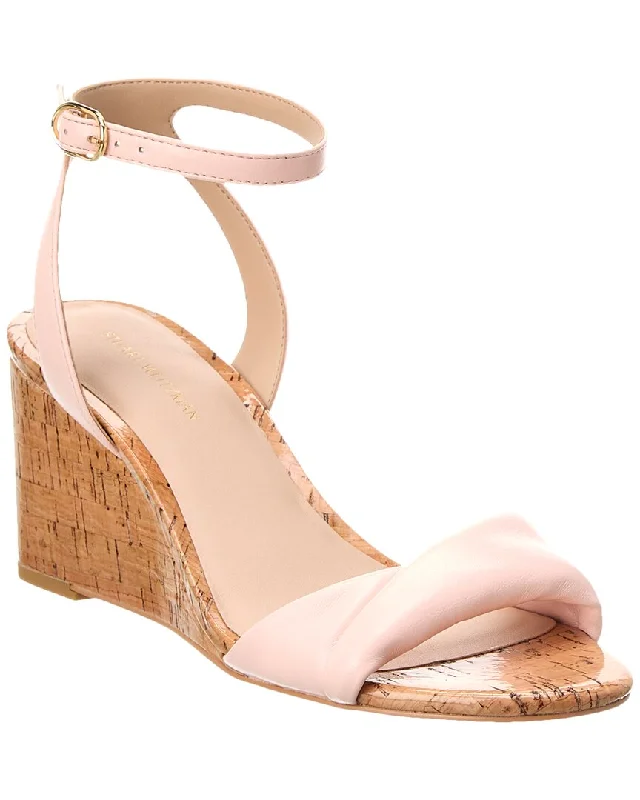 Avant-Garde Style Promotions Stuart Weitzman Everly 75 Leather Wedge Sandal