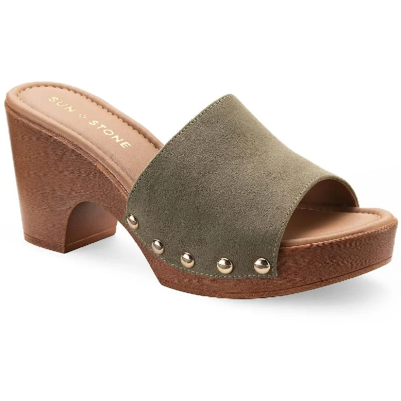 Effortless Style, Endless Impact Sun + Stone Womens Alinaf Faux Suede Studded Clogs