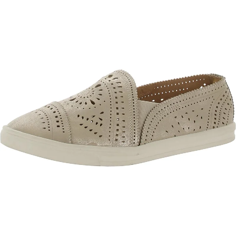 Trend Leading Collection Sun + Stone Womens Ivory Faux Leather Lifestyle Loafers