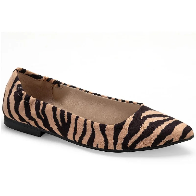 Weekend Exclusive Sun + Stone Womens Jilly Leather Slip On Pointy-Toe Flats
