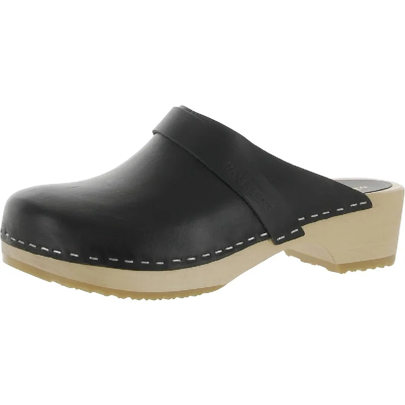 Valentine's Special Swedish Hasbeens Womens Swedish Husband Leather Slip-On Clogs