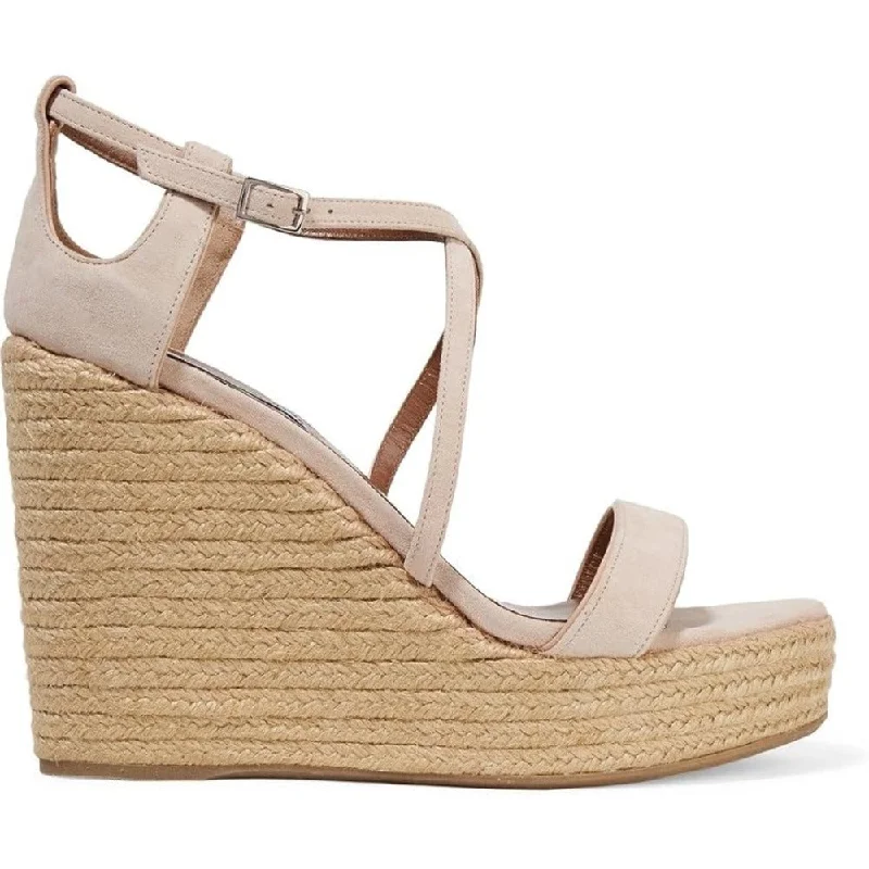 Timeless Elegance Redefined Tabitha Simmons Jenny Flesh Kicksuede Wedge Sandals Shoes, Rose Gold