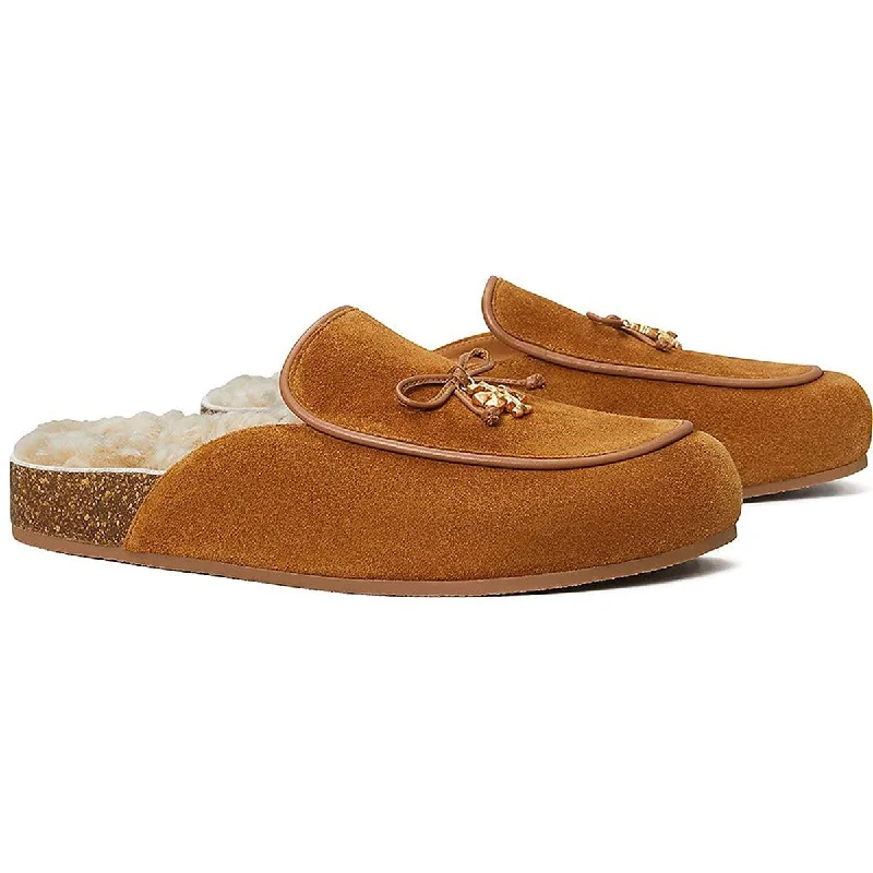 Premium Footwear Sale Tory Burch Womens Charm Shearling Footbed Mules