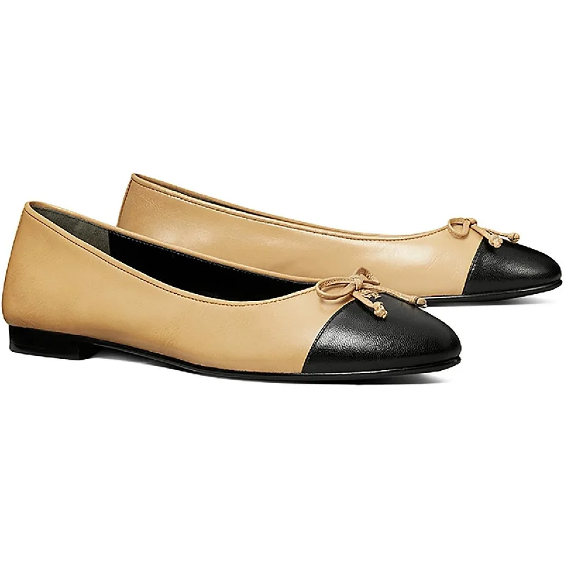 Statement Boots Offer Tory Burch Womens Leather Logo Ballet Flats