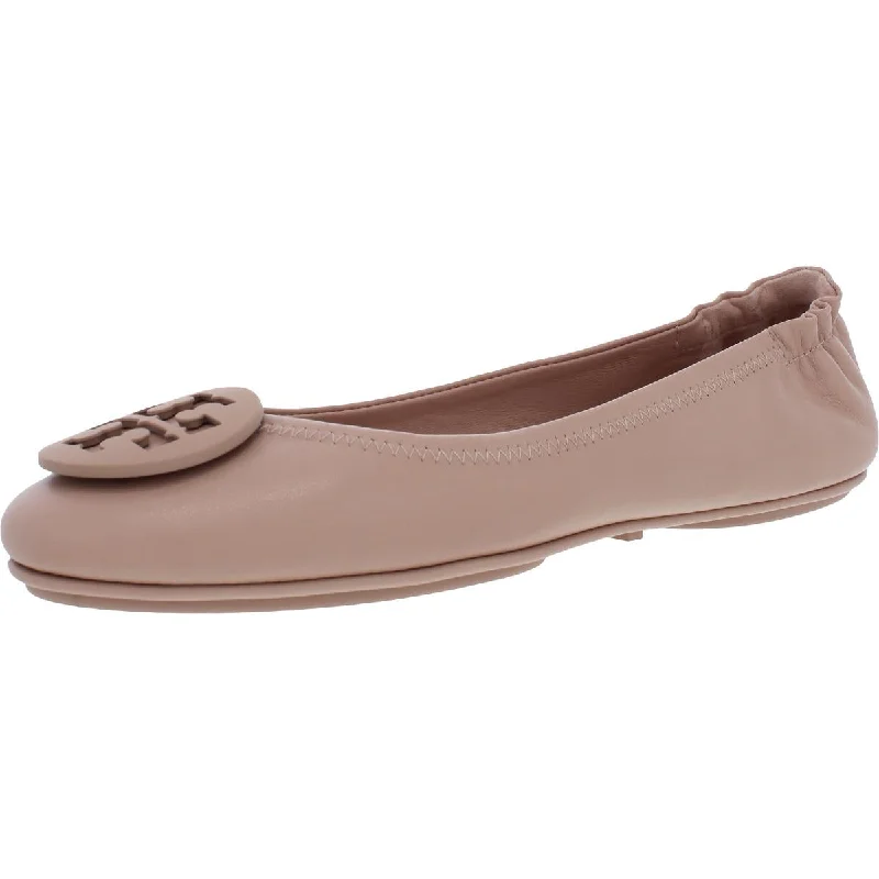 Designer Shoes Clearance Tory Burch Women's Minnie Travel Napa Leather Slip On Round Toe Ballet Flat