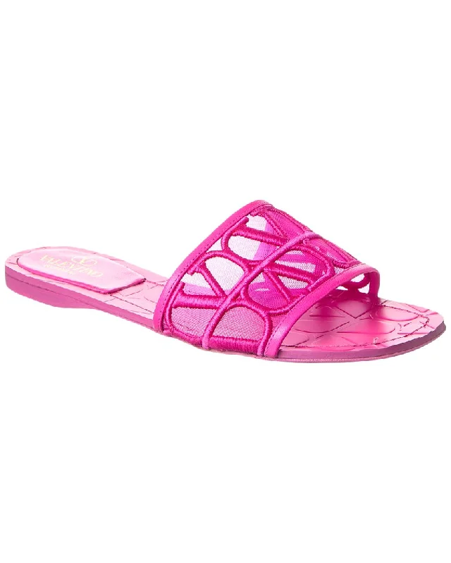 Hot Brand Discounts Valentino Toile Iconographe Mesh & Leather Sandal